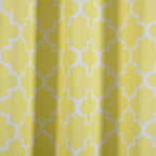 2 Pack White Yellow Lattice Room Darkening Blackout Curtain Panels With Grommet, Trellis Insulated Curtains 52"x96" - Clearance SALE