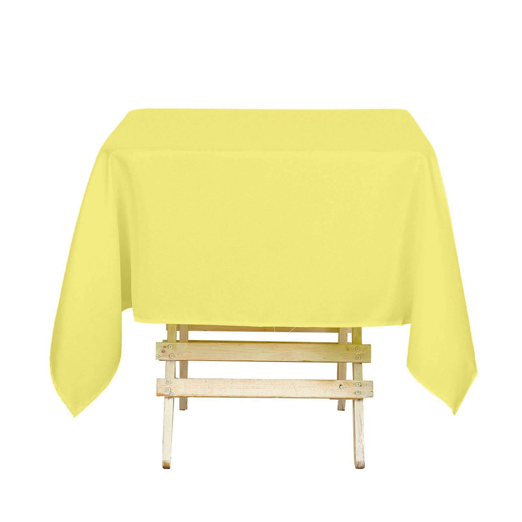 Polyester Square 54"x54" Tablecloth Yellow - Wrinkle-Resistant & Durable Table Cover