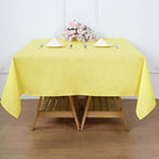 Polyester Square 70"x70" Tablecloth Yellow - Wrinkle-Resistant & Durable Table Cover