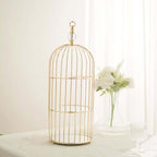 3-Tier Cupcake Cake Stand Bird Cage Design with Crystal Top Mirror Base - Serving Tray with Hanging Option 22"