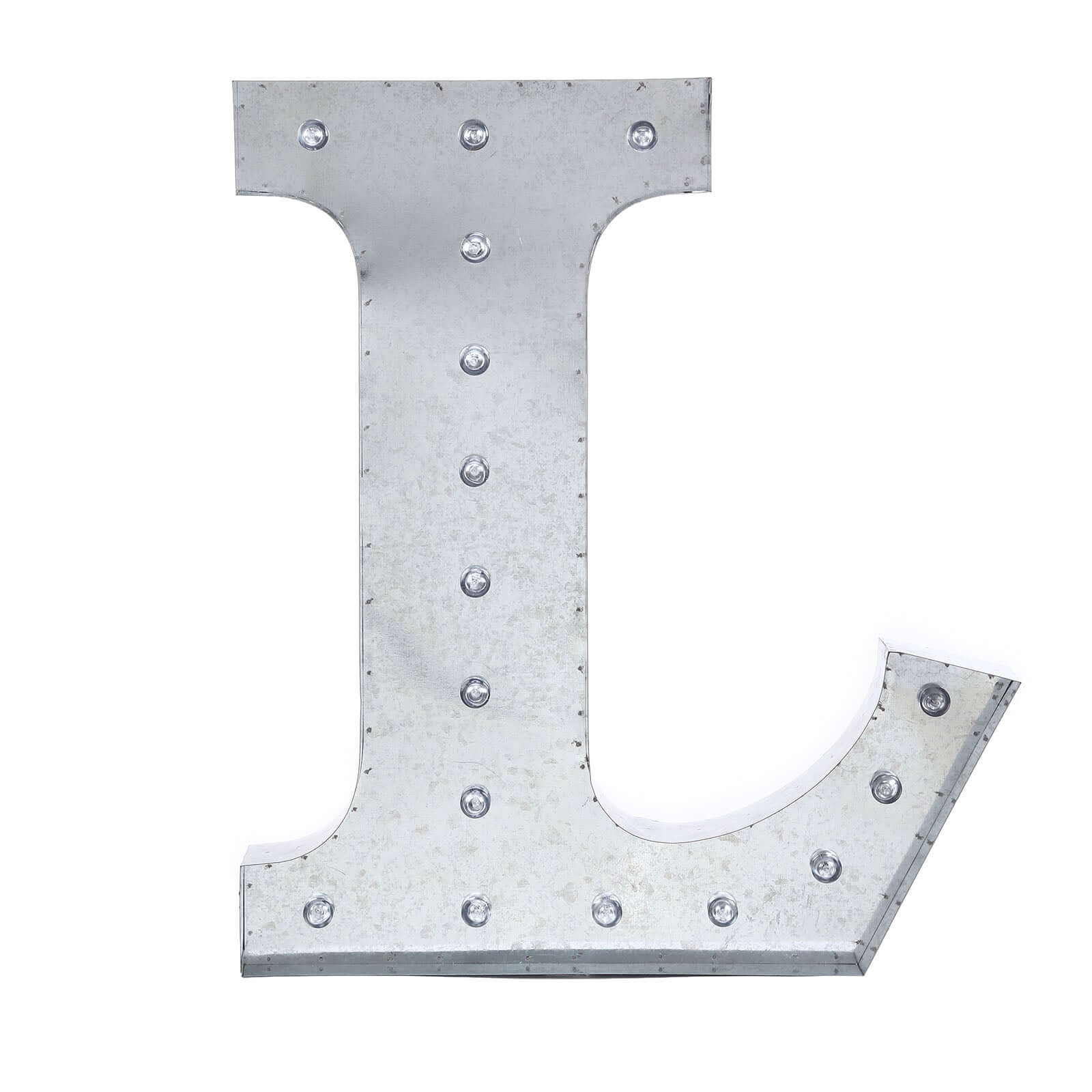 20" Vintage Galvanized Metal Marquee Letter Lights Cordless With 16 Warm White LED