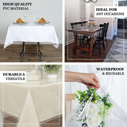 Vinyl Tablecloth Clear Eco - Friendly Rectangle - Heavy - Duty PVC Tablecloth 60"x108" 10 Mil Thick - NestOCart