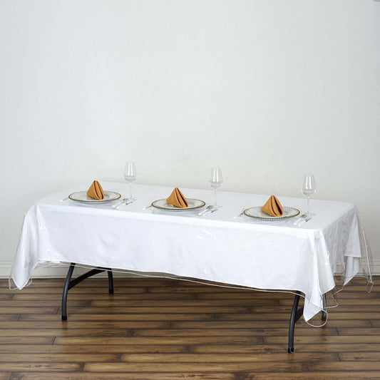 Vinyl Tablecloth Clear Eco - Friendly Rectangle - Heavy - Duty PVC Tablecloth 60"x108" 10 Mil Thick - NestOCart