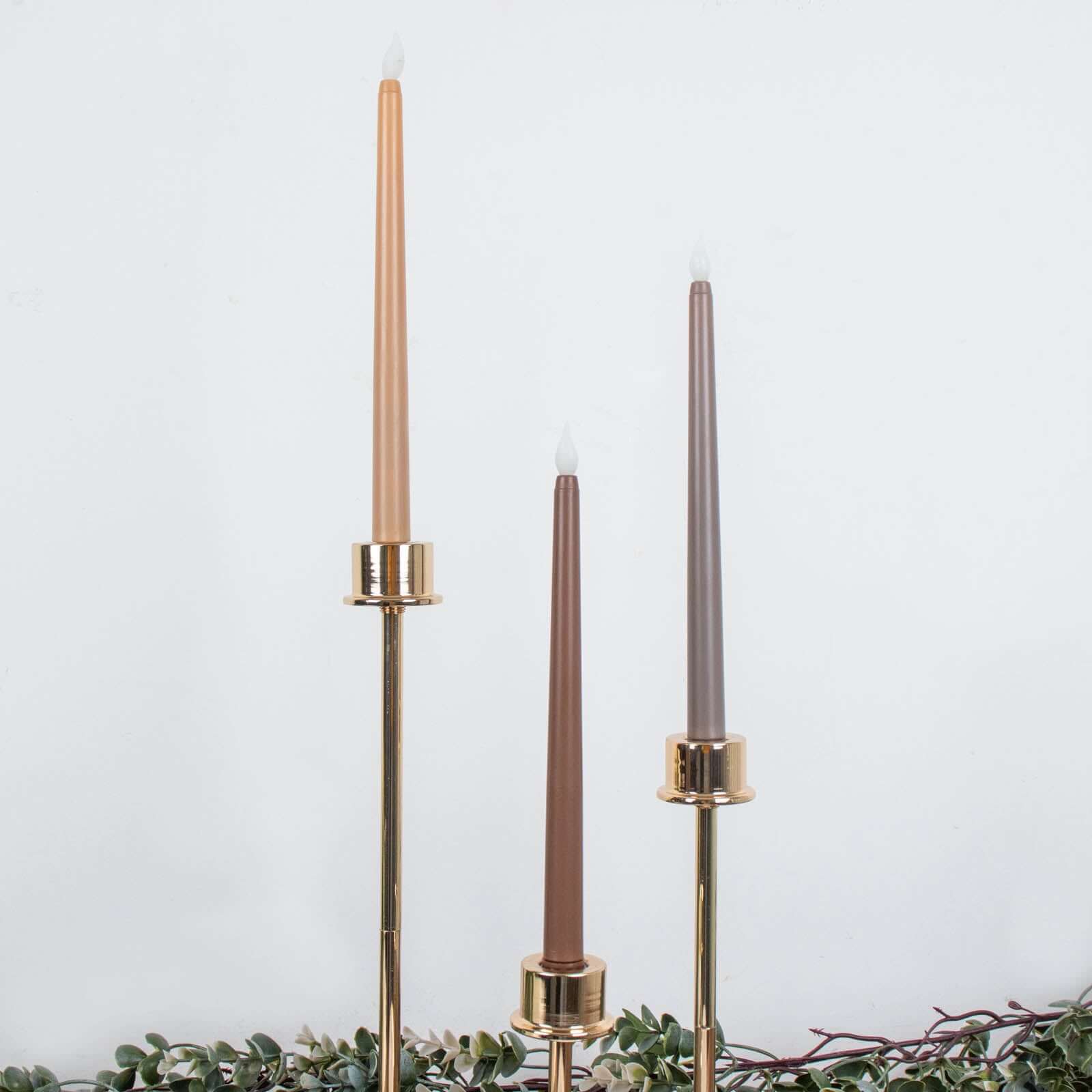 3-Pack LED Decorative Lighting Warm Flickering Mixed Natural - Flameless Taper Candles 11"