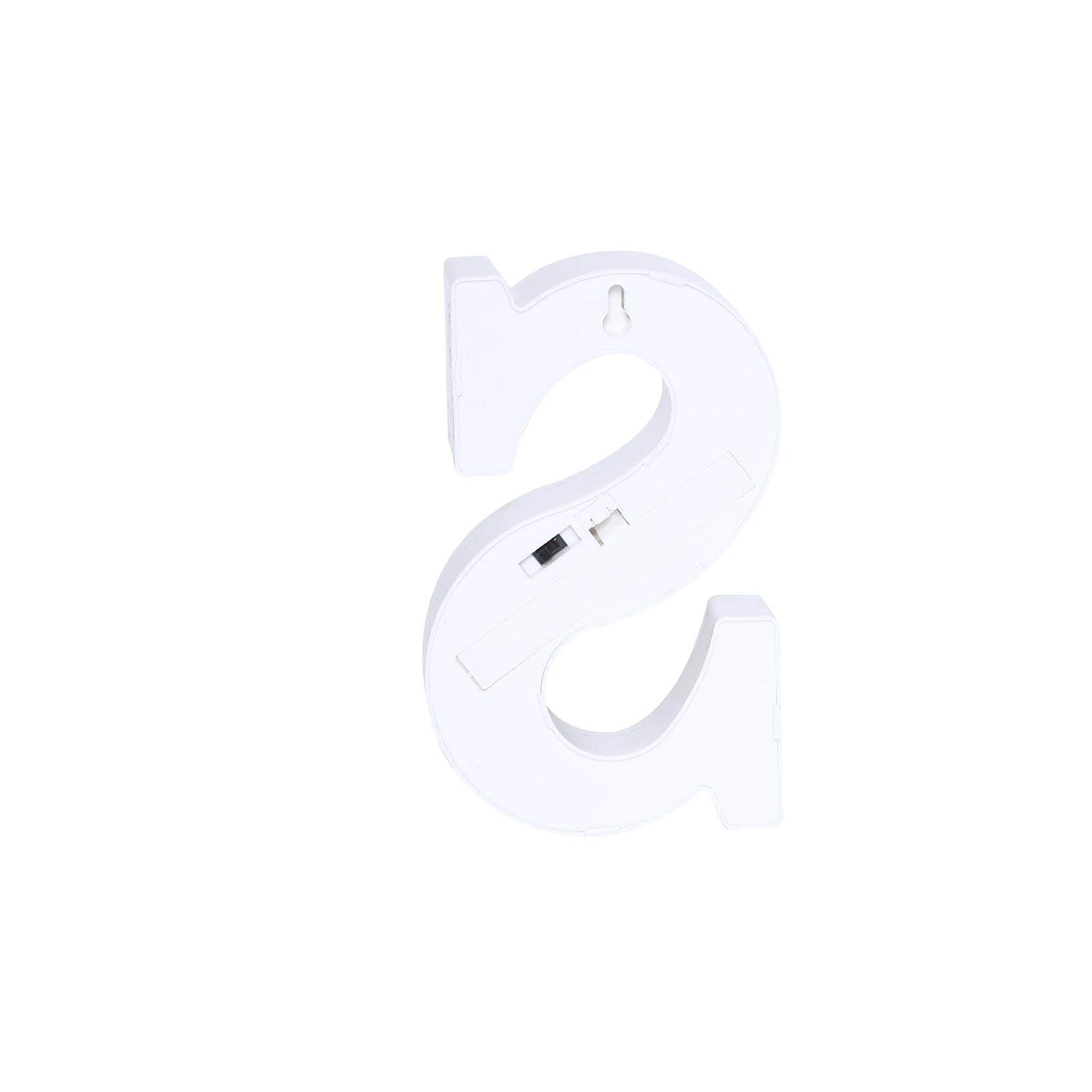 3D Marquee Letter "S" Warm White 4 LED Lights Gold - Chic Light-Up Decor for Events 6"