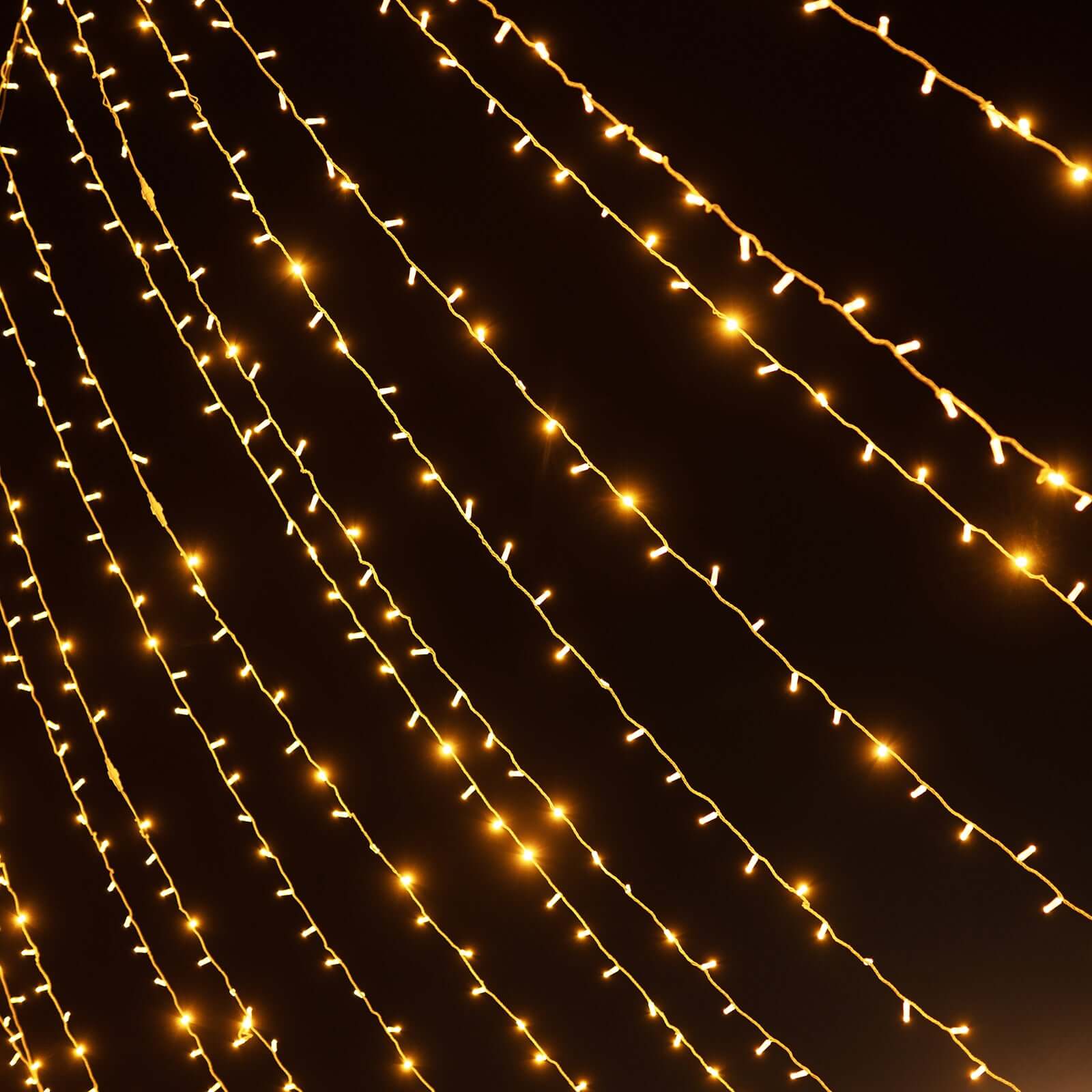 Warm White 600 LED Twinkle Fairy Lights with 8 Modes, Plug In Connectable Curtain String Lights - 10ftx20ft - Bell Racket Store