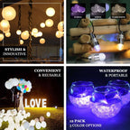 12-Pack Balloon Lights Bullet Design White - Waterproof LED Centerpiece Filler Lights