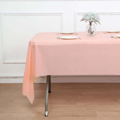 5-Pack Plastic Table Covers Blush Rectangle - Reliable PVC Disposable Covers for Gatherings 54"x108"