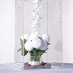 24" Clear Acrylic Display Box, Transparent Pedestal Riser with Interchangeable Lid and Base
