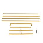 Wedding Arch Slim Gold Metal Rectangular Design Backdrop Stand - Floral Display Frame 6.5ft - Bell Racket Store