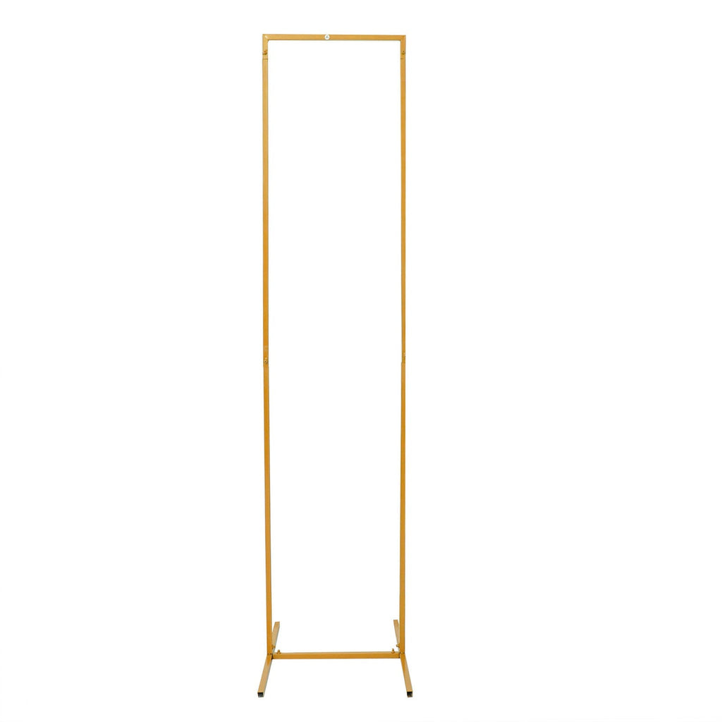 Wedding Arch Slim Gold Metal Rectangular Design Backdrop Stand - Floral Display Frame 6.5ft - Bell Racket Store