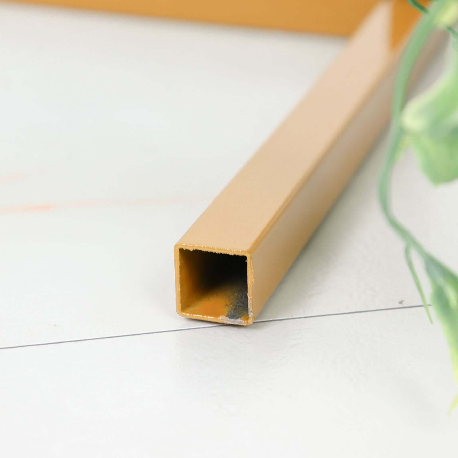 Wedding Arch Slim Gold Metal Rectangular Design Backdrop Stand - Floral Display Frame 6.5ft - Bell Racket Store