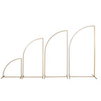 Set of 4 Gold Metal Half Moon Floral Frame Wedding Arbor Stand, Chiara Backdrop Display Arch - 2.5ft,5ft,6ft,7ft