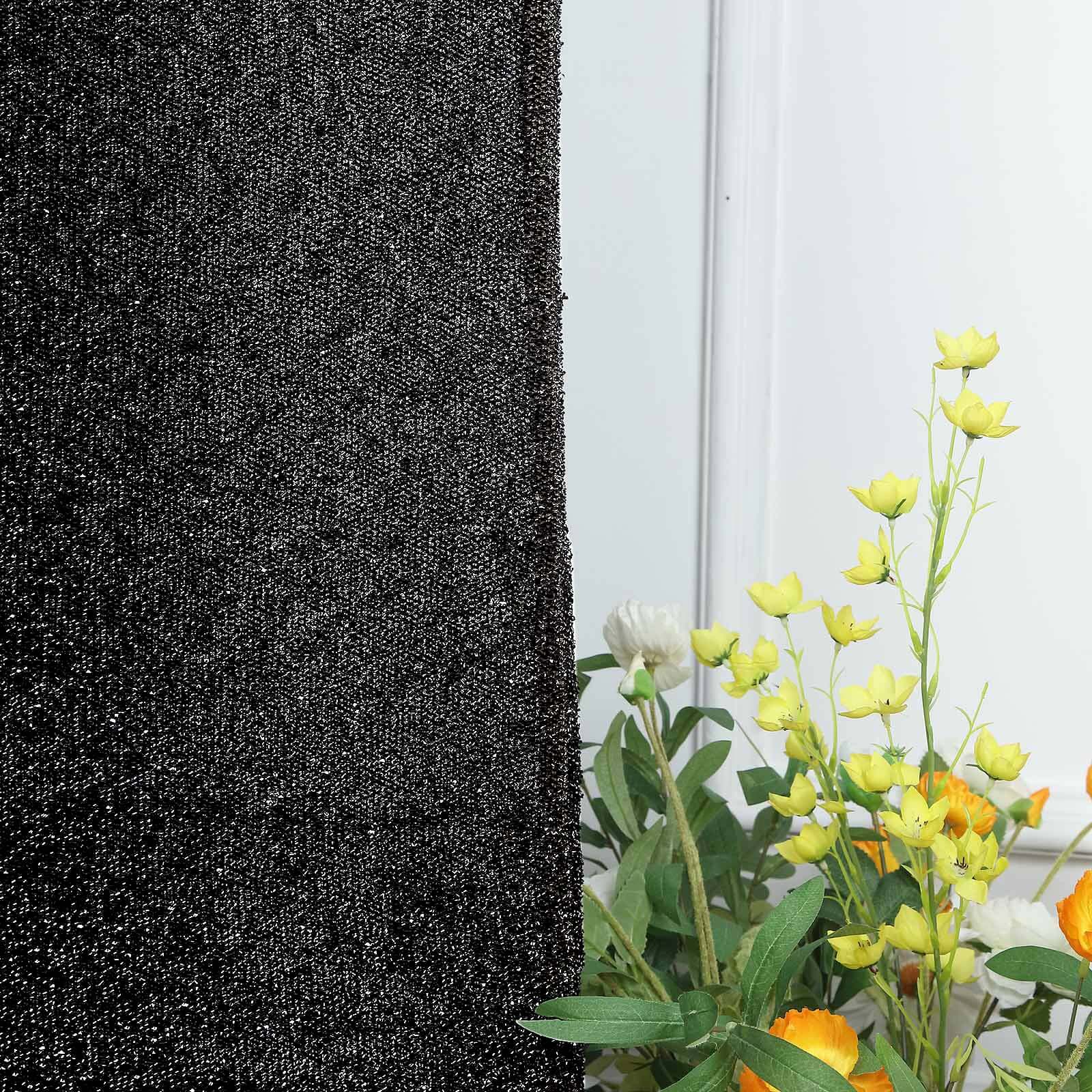 6ft Black Shimmer Tinsel Spandex Chiara Backdrop Stand Cover For Fitted Round Top Wedding Arch