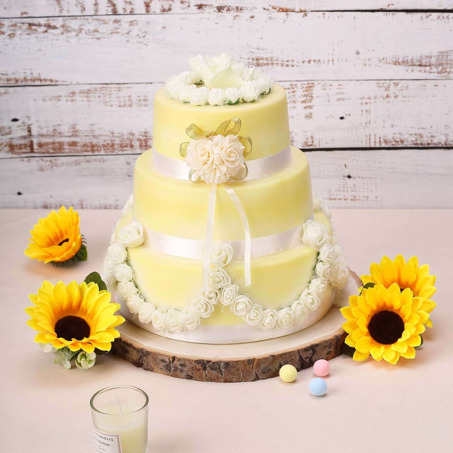 Rustic Poplar Wood Slices Round - Unique Decor for Tables & Events 15" Dia