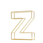 8" Tall Gold Freestanding 3D Decorative Wire Letter, Wedding Centerpiece - Z