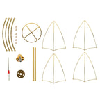 Wedding Centerpiece Umbrella Design Metal Gold - Round Base Floral Frame Stand 42" - Bell Racket Store