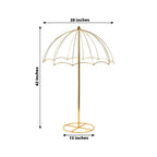 Wedding Centerpiece Umbrella Design Metal Gold - Round Base Floral Frame Stand 42" - Bell Racket Store