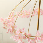 Wedding Centerpiece Umbrella Design Metal Gold - Round Base Floral Frame Stand 42" - Bell Racket Store