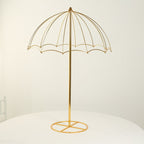 Wedding Centerpiece Umbrella Design Metal Gold - Round Base Floral Frame Stand 42" - Bell Racket Store