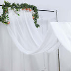 5ftx14ft White Chiffon Curtain Panel, Durable Flame Resistant Backdrop Ceiling Drapery With Rod Pocket