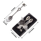 2 Pack 4" Silver Metal Couple Coffee Spoon Set Party Favors, Pre-Packed Wedding Souvenir Gift