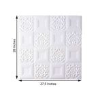 10 Pack 52 Sq ft 3D White Foam Self Adhesive Wall Panels - French Design
