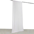 White 4 - Way Stretch Spandex Event Curtain Drapes, Wrinkle Free Backdrop Event Panel with Rod Pockets - 5ftx10ft - Bell Racket Store