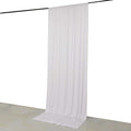 White 4 - Way Stretch Spandex Event Curtain Drapes, Wrinkle Free Backdrop Event Panel with Rod Pockets - 5ftx12ft - Bell Racket Store