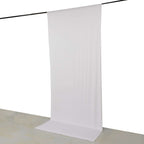 White 4 - Way Stretch Spandex Event Curtain Drapes, Wrinkle Free Backdrop Event Panel with Rod Pockets - 5ftx12ft - Bell Racket Store