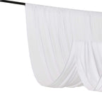 White 4 - Way Stretch Spandex Event Curtain Drapes, Wrinkle Free Backdrop Event Panel with Rod Pockets - 5ftx14ft - Bell Racket Store
