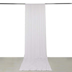 White 4 - Way Stretch Spandex Event Curtain Drapes, Wrinkle Free Backdrop Event Panel with Rod Pockets - 5ftx16ft - Bell Racket Store