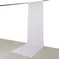 White 4 - Way Stretch Spandex Event Curtain Drapes, Wrinkle Free Backdrop Event Panel with Rod Pockets - 5ftx16ft - Bell Racket Store