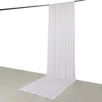 White 4 - Way Stretch Spandex Event Curtain Drapes, Wrinkle Free Backdrop Event Panel with Rod Pockets - 5ftx16ft - Bell Racket Store