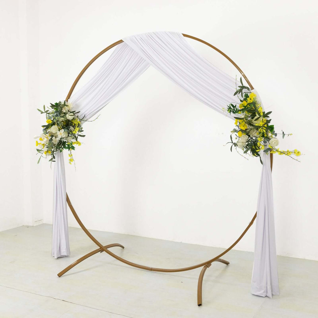 White 4 - Way Stretch Spandex Event Curtain Drapes, Wrinkle Free Backdrop Event Panel with Rod Pockets - 5ftx18ft - Bell Racket Store