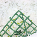 11 Sq ft. White 3D Silk Rose and Hydrangea Flower Wall Mat Backdrop - 4 Artificial Panels