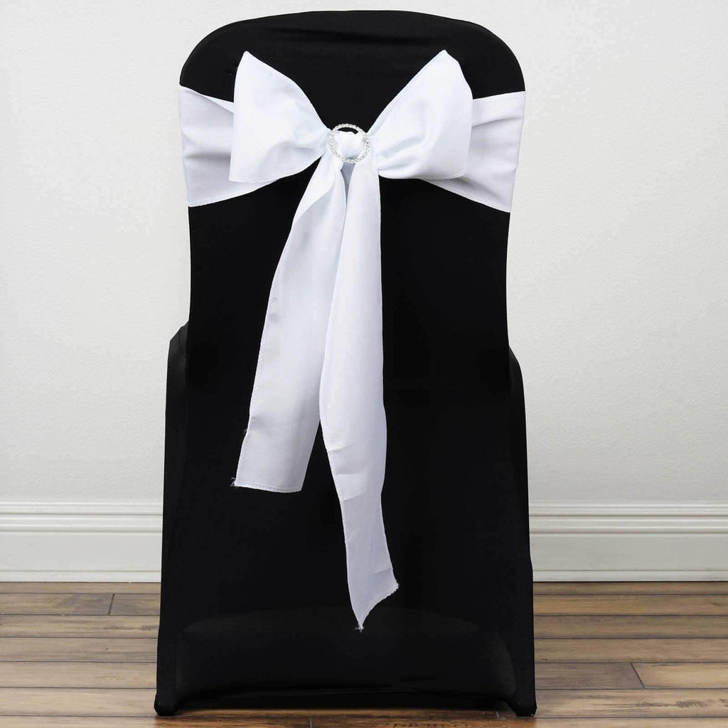 5 Pack Polyester Chair Sashes White - Subtle Elegance for Special Occasions 6"x108"