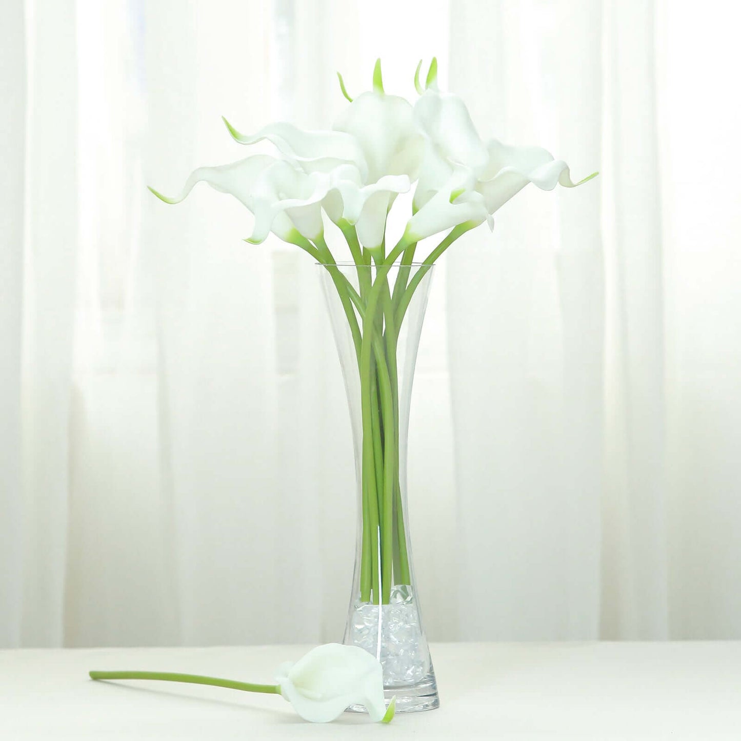 20 Stems 14" White Artificial Poly Foam Calla Lily Flowers