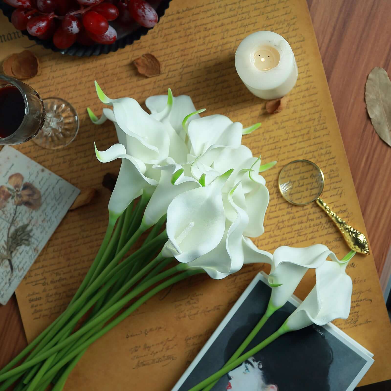 20 Stems 14" White Artificial Poly Foam Calla Lily Flowers