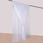 White Chiffon Polyester Event Curtain Drapes, Dual Layer Divider Backdrop Curtain Panels with Rod Pockets - 10ftx10ft - Bell Racket Store