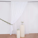 White Chiffon Polyester Event Curtain Drapes, Dual Layer Divider Backdrop Curtain Panels with Rod Pockets - 10ftx10ft - Bell Racket Store