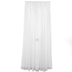 White Chiffon Polyester Event Curtain Drapes, Dual Layer Divider Backdrop Curtain Panels with Rod Pockets - 10ftx10ft - Bell Racket Store