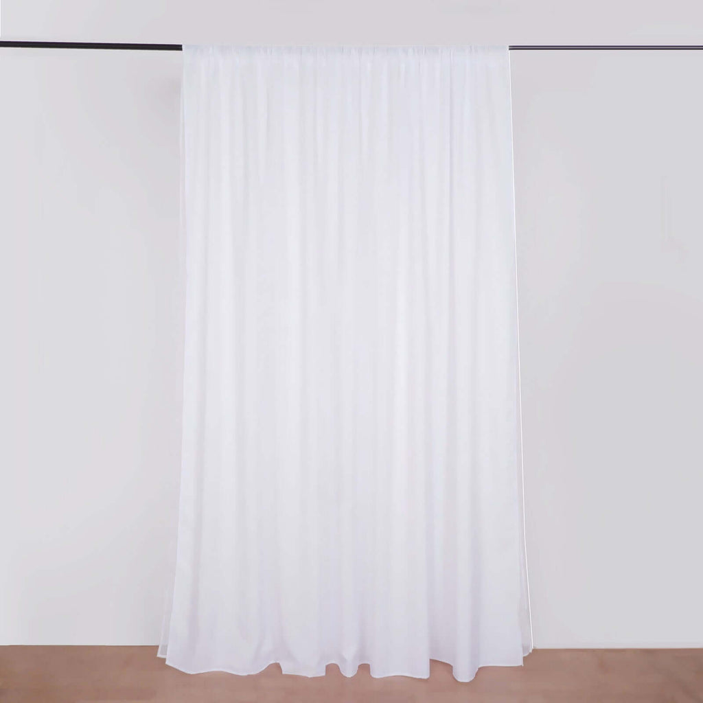 White Chiffon Polyester Event Curtain Drapes, Dual Layer Divider Backdrop Curtain Panels with Rod Pockets - 10ftx10ft - Bell Racket Store