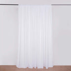 White Chiffon Polyester Event Curtain Drapes, Dual Layer Divider Backdrop Curtain Panels with Rod Pockets - 10ftx10ft - Bell Racket Store