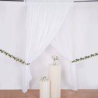 White Chiffon Polyester Event Curtain Drapes, Dual Layer Divider Backdrop Curtain Panels with Rod Pockets - 10ftx10ft - Bell Racket Store