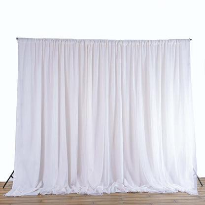 White Chiffon Polyester Event Curtain Drapes, Dual Layer Divider Backdrop Event Panels with Rod Pockets - 20ftx10ft - NestOCart
