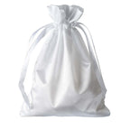 12 Pack 5"x7" White Satin Drawstring Wedding Party Favor Gift Bags