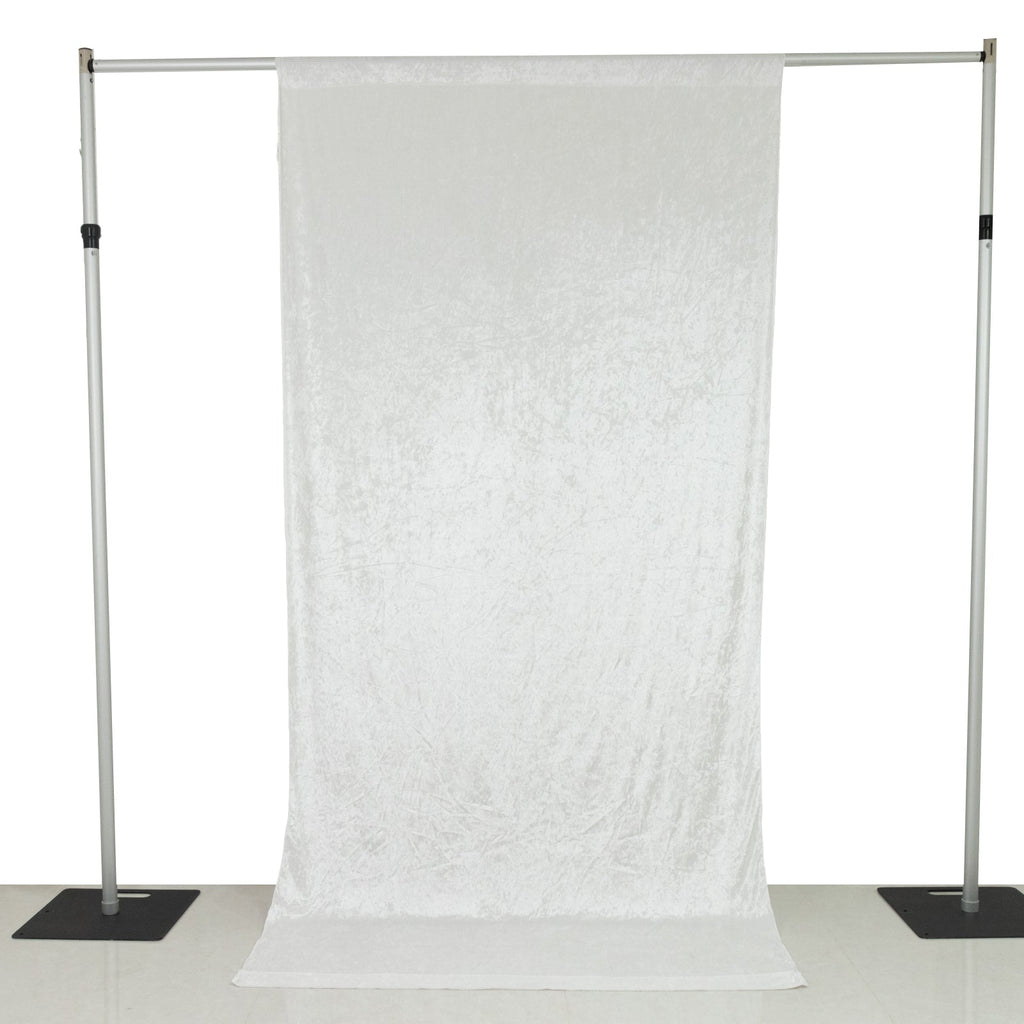 White Crushed Velvet Backdrop Curtain â€“ 5ft x 10ft Event Drape with Rod Pocket, Privacy Panel for Photo Booths & Events - Bell Racket Store