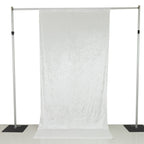 White Crushed Velvet Backdrop Curtain â€“ 5ft x 10ft Event Drape with Rod Pocket, Privacy Panel for Photo Booths & Events - Bell Racket Store
