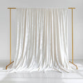 White Crushed Velvet Backdrop Curtain â€“ 5ft x 10ft Event Drape with Rod Pocket, Privacy Panel for Photo Booths & Events - Bell Racket Store